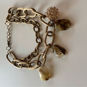 Elegant Gold Chain Bracelet with Brown Accents